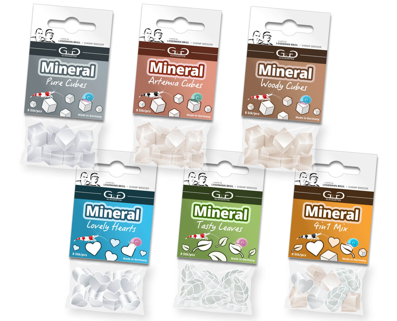 GlasGarten Mineral Food cubes hearts leaves